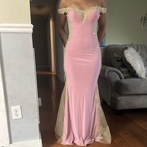 Elegant Pink Off-Shoulder Dress